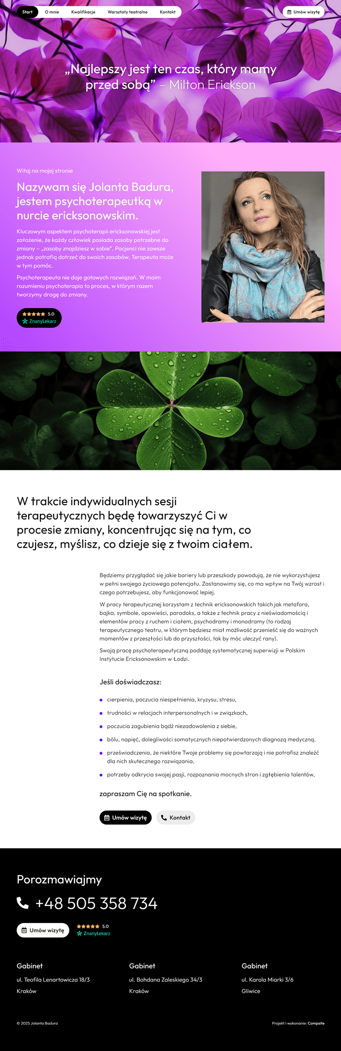 Strona dla psychoterapeuty w nurcie ericksonowskim